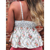 Sugar & Lace Womens Contrast Floral Spaghetti Straps Blouse White - SL25613781-P120