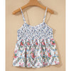 Sugar & Lace Womens Contrast Floral Spaghetti Straps Blouse White - SL25613781-P120