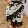Sugar & Lace Womens Cowhide Fringe Studded Skirt Black - SLSK470-BLK