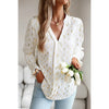 Sugar & Lace Womens Crescent Print Notched Neck Flounce Sleeve Blouse - SL25130857-P15