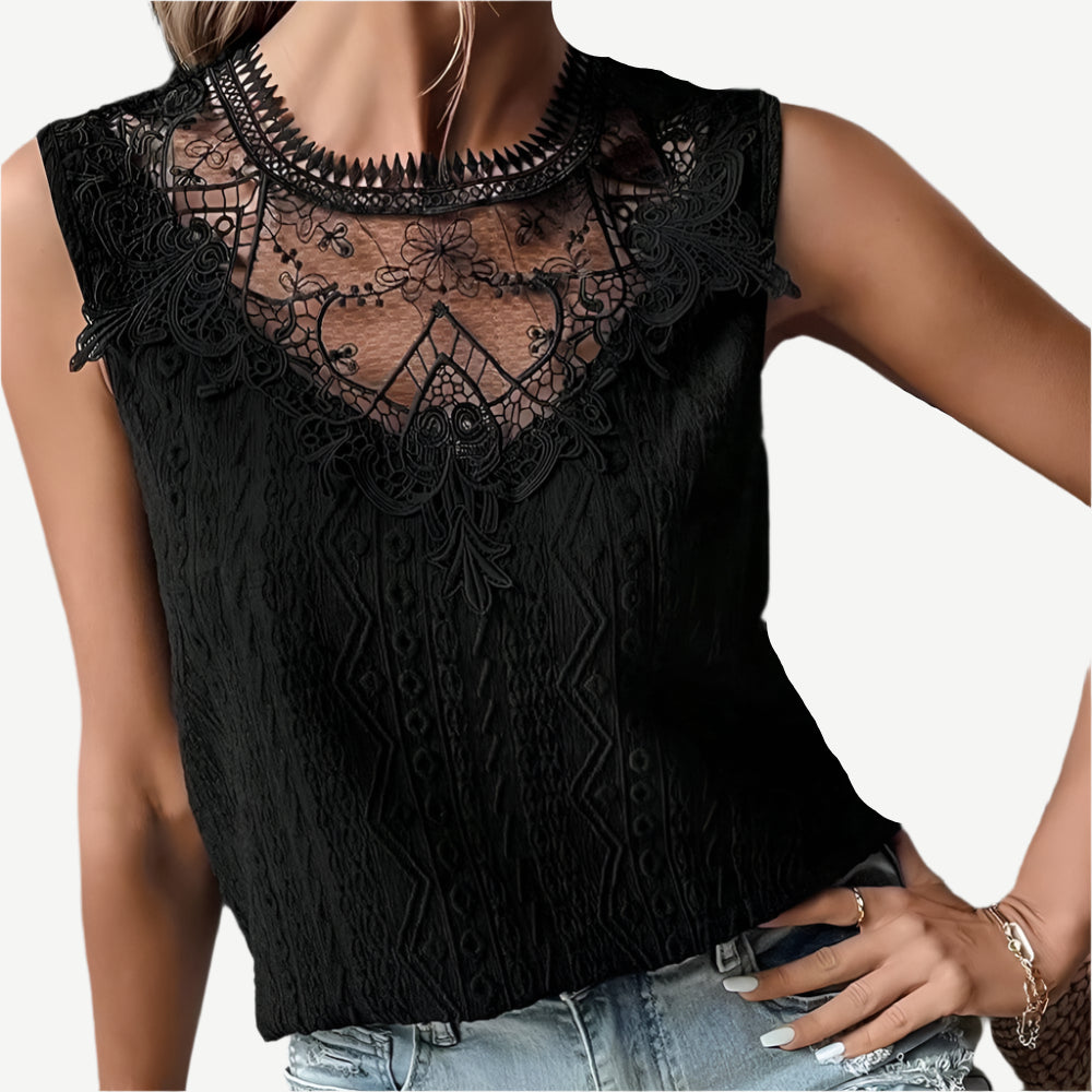 Sugar & Lace Womens Crochet Blouse Black - SL25611381-P2