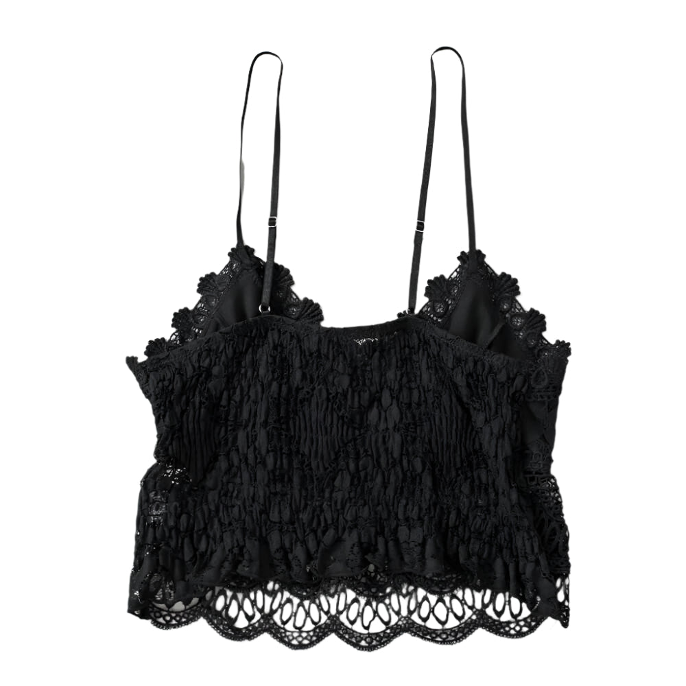 Sugar & Lace Womens Crochet Lace Bralette Black