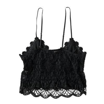 Sugar & Lace Womens Crochet Lace Bralette Black