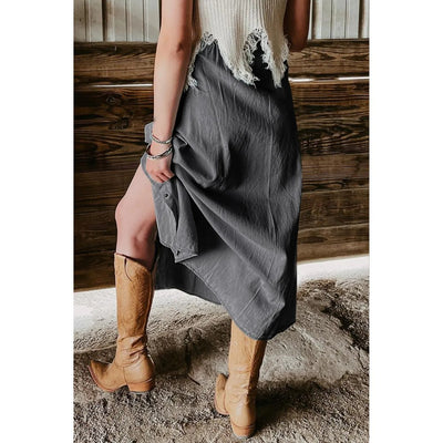 Sugar & Lace Womens Dark Grey Denim Skirt