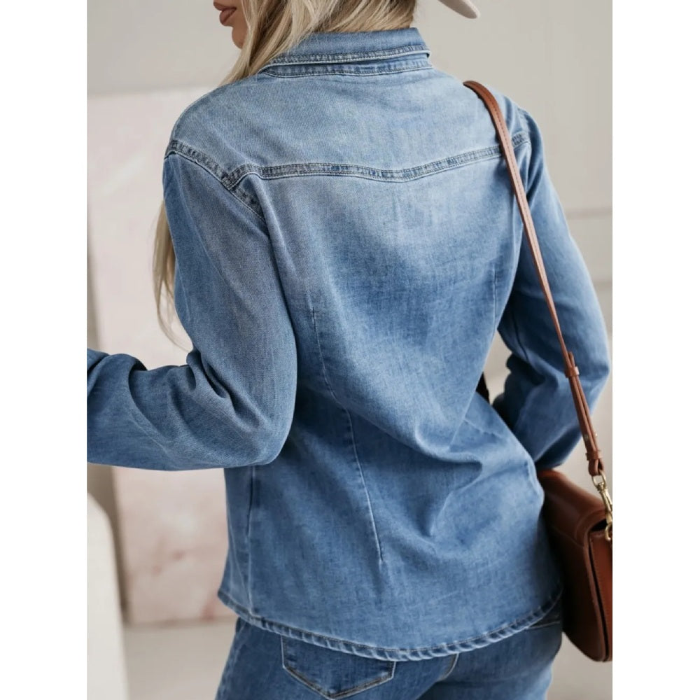 Sugar & Lace Womens Dusk Blue Denim Shirt