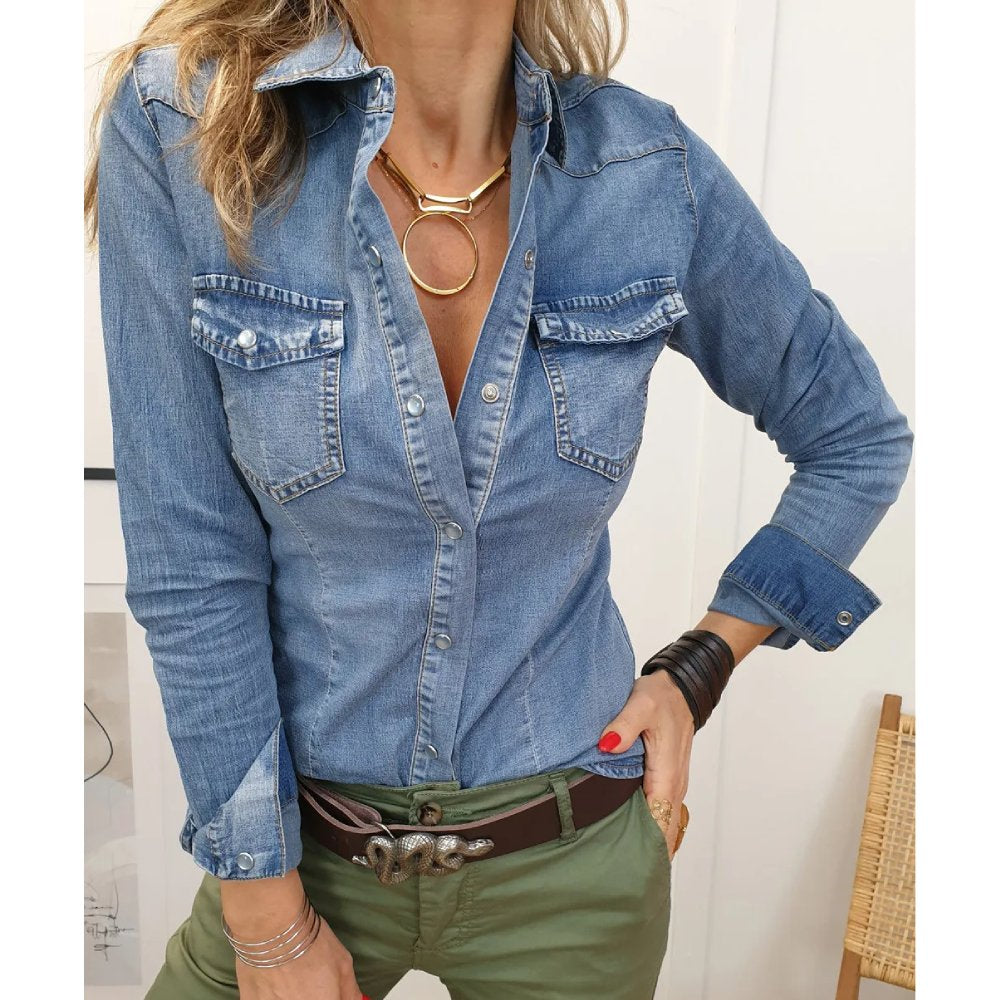 Sugar & Lace Womens Dusk Blue Denim Shirt