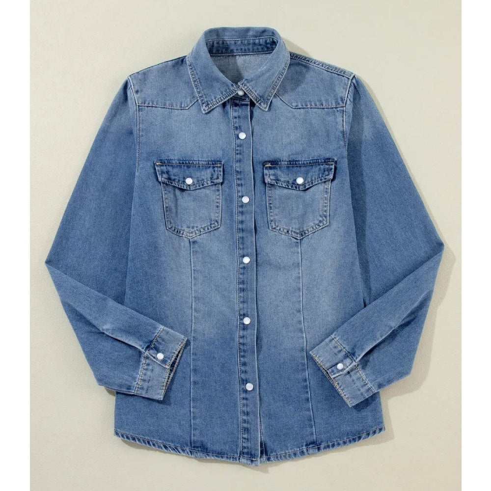 Sugar & Lace Womens Dusk Blue Denim Shirt