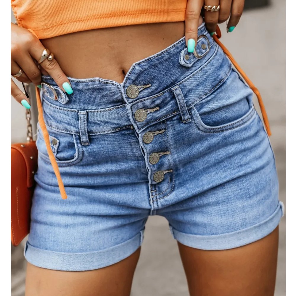 Sugar & Lace Womens Dusk Blue Denim Shorts 