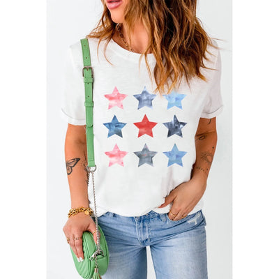 Sugar & Lace Womens Flag Day Stars T-Shirt 
