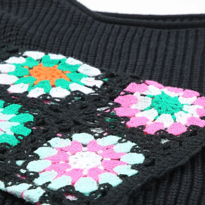 Sugar & Lace Womens Floral Crochet Sweater