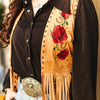Sugar & Lace Womens Floral Embroidered Fringe Vest Camel - SLV2022-CML