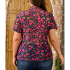 Sugar & Lace Womens Floral Mesh Blouse Rose - SL25136182-P620