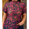 Sugar & Lace Womens Floral Mesh Blouse Rose - SL25136182-P620