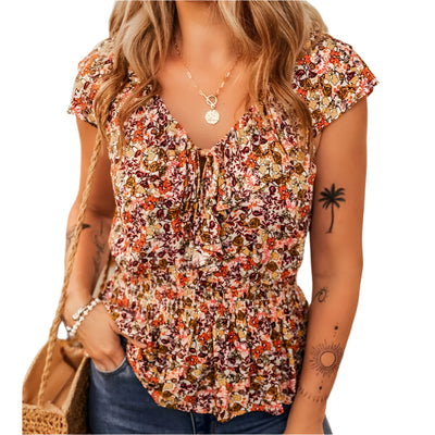 Sugar & Lace Womens Floral Print Blouse
