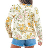 Sugar & Lace Womens Floral Print Ruffled Blouse