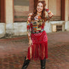 Sugar & Lace Womens Fringe Skirt Red - SLSK434-RED