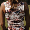 Sugar & Lace Womens Horse Hat Western Slim Tank Top Brown - SL25613943-P1720
