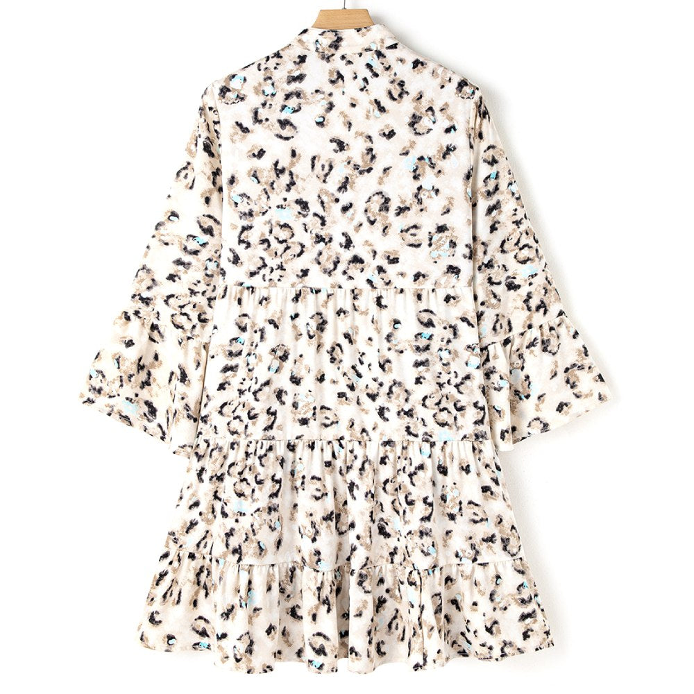 Sugar & Lace Womens Khaki Leopard Print Dress