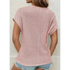 Sugar & Lace Womens Lace Patchwork Waffle Blouse