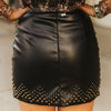 Sugar & Lace Womens Leather Vintage Studded Skirt Black - SLSK492-BLK