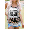 Sugar & Lace Womens Leopard Cowboys Tank Top