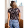 Sugar & Lace Womens Leopard Print Blouse Khaki - SL25230730-P1620