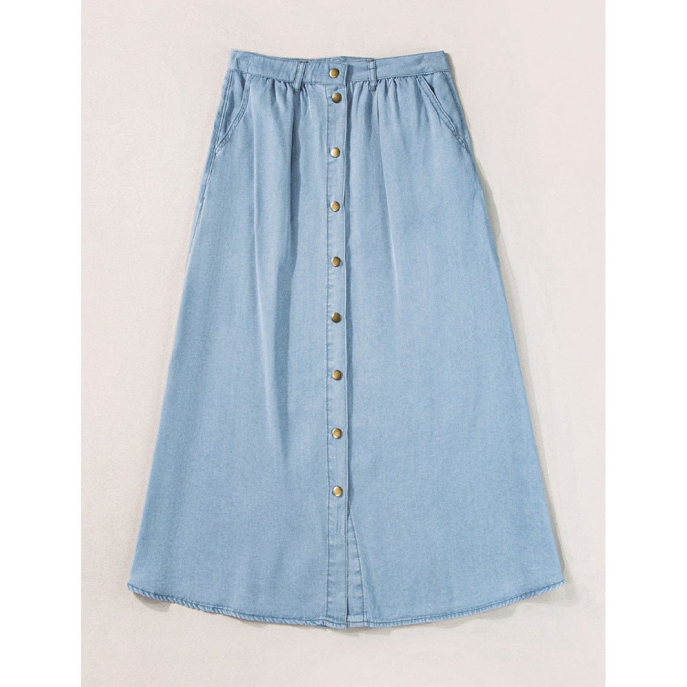 Sugar & Lace Womens Long Denim Skirt