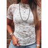 Sugar & Lace Womens Mock Neck Floral Blouse White - SL25136657-P120
