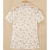Sugar & Lace Womens Mock Neck Floral Blouse White - SL25136657-P120