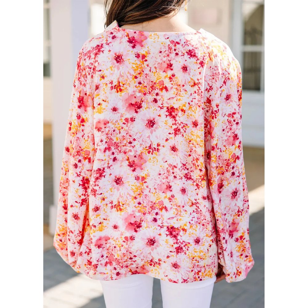 Sugar & Lace Womens Pink Ditsy Floral Blouse