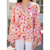 Sugar & Lace Womens Pink Ditsy Floral Blouse