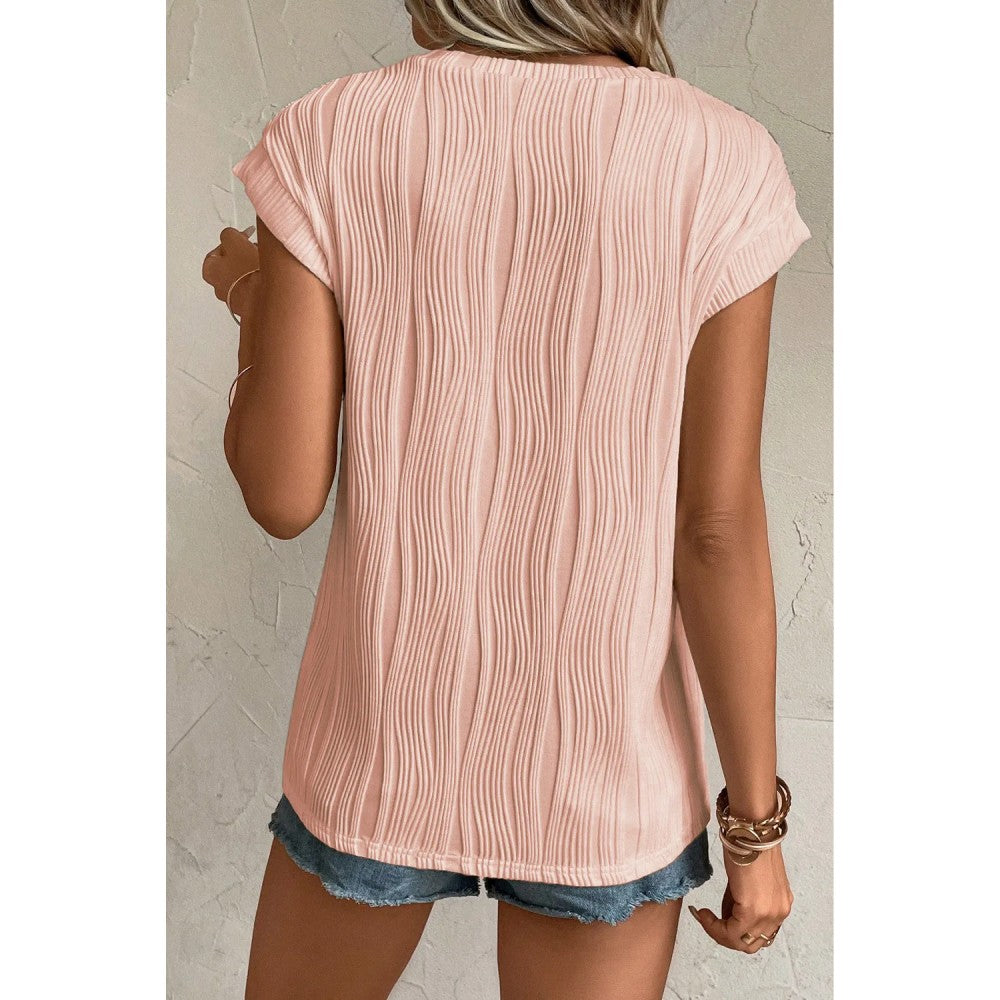 Sugar & Lace Womens Pink Wavy Blouse