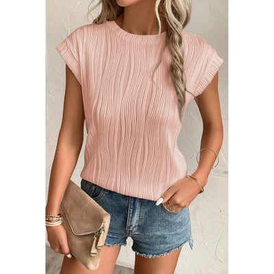 Sugar & Lace Womens Pink Wavy Blouse