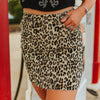 Sugar & Lace Womens Printed Denim Skirt Brown Leopard - SLDSK464-LEO