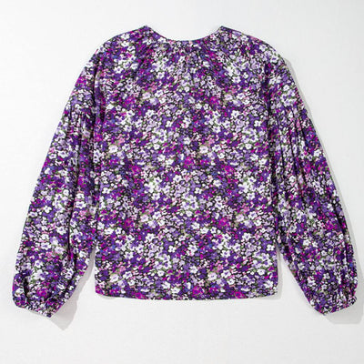 Sugar & Lace Womens Purple Flower Blouse