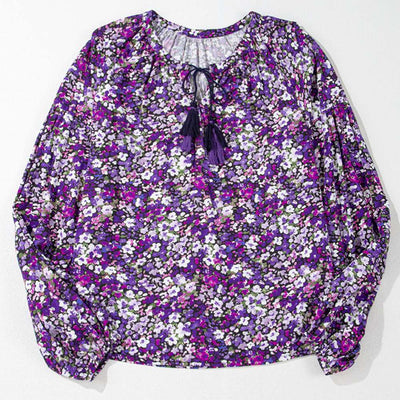 Sugar & Lace Womens Purple Flower Blouse