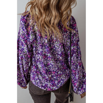 Sugar & Lace Womens Purple Flower Blouse