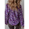 Sugar & Lace Womens Purple Flower Blouse