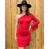 Sugar & Lace Womens Red One Shoulder Dress - SLDR047-RED