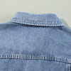 Sugar & Lace Womens Ruffle Raw Hem Flap Pockets Denim Jacket