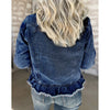 Sugar & Lace Womens Ruffle Raw Hem Jacket