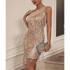 Sugar & Lace Womens Sequin Slant Shoulder Dress