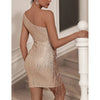 Sugar & Lace Womens Sequin Slant Shoulder Dress