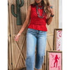 Sugar & Lace Womens Shirred Slim Fit Tank Top Fiery Red - SL25613977-P3