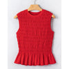 Sugar & Lace Womens Shirred Slim Fit Tank Top Fiery Red - SL25613977-P3