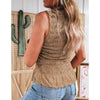 Sugar & Lace Womens Shirred Slim Fit Tank Top Smoke Gray - SL25613977-P7016