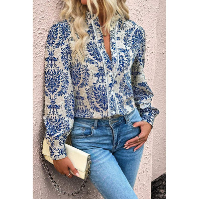 Sugar & Lace Womens Sky Blue Bohemian Blouse