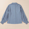 Sugar & Lace Womens Sky Blue Oversized Blouse