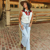 Sugar & Lace Womens Sleeveless Western Shirt Ivory - SLTO1158-IVY