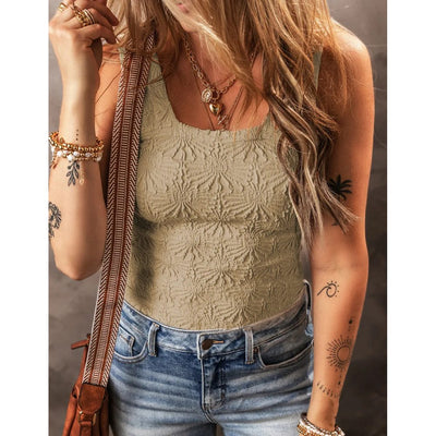 Sugar & Lace Womens Smoke Gray Floral Tank Top